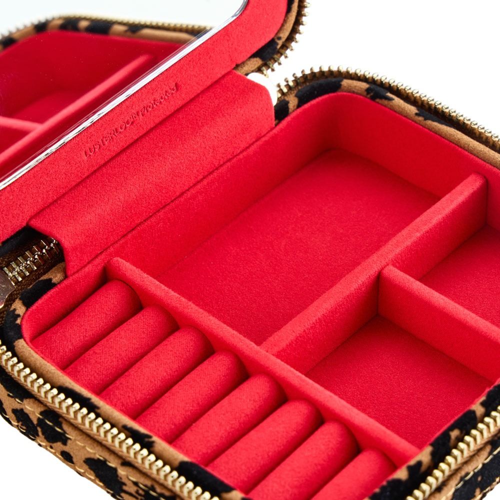 Savanna Leopard Print Jewelry Zip Case