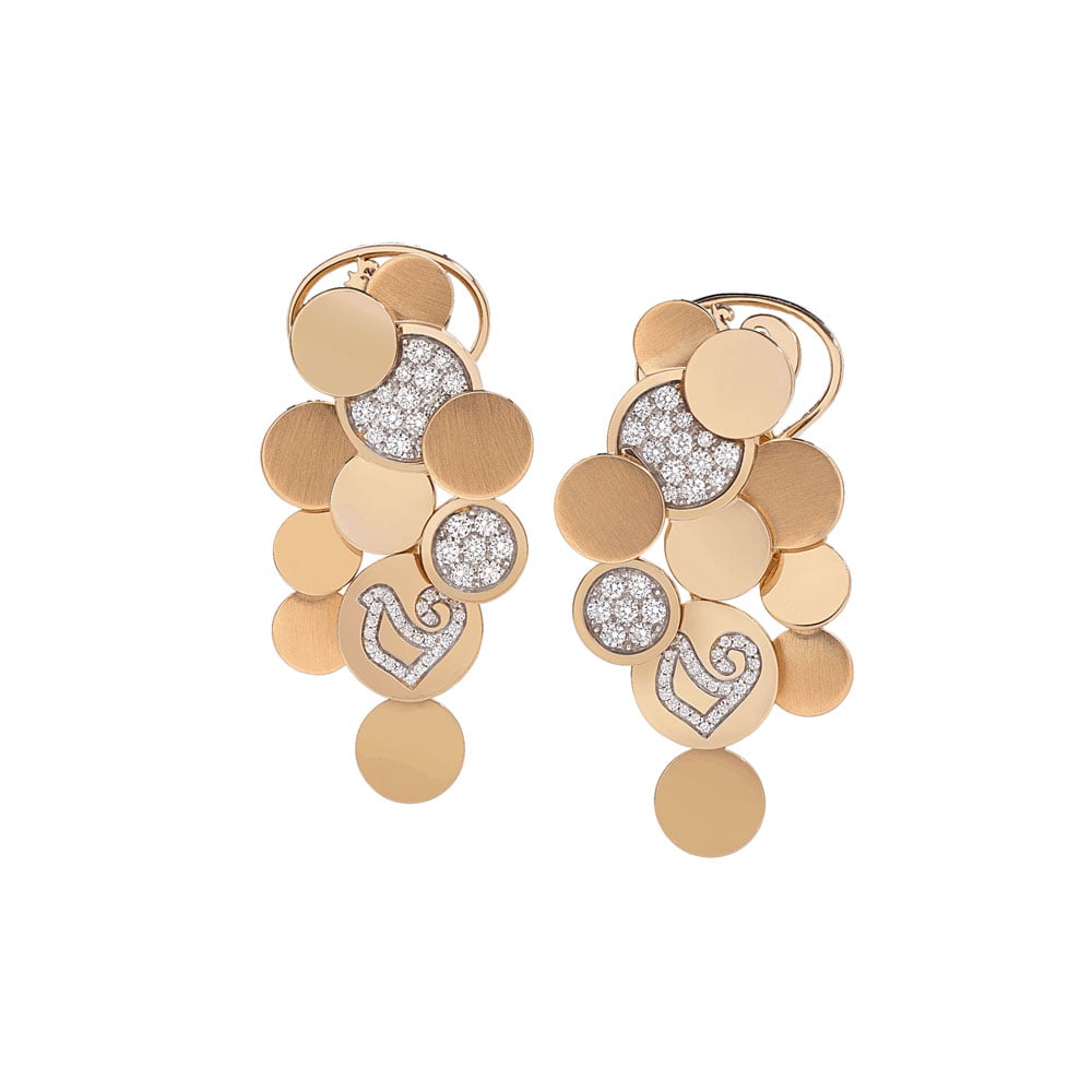 Chantecler Capri "Paillettes" Diamond Earrings in 18kt Pink Gold