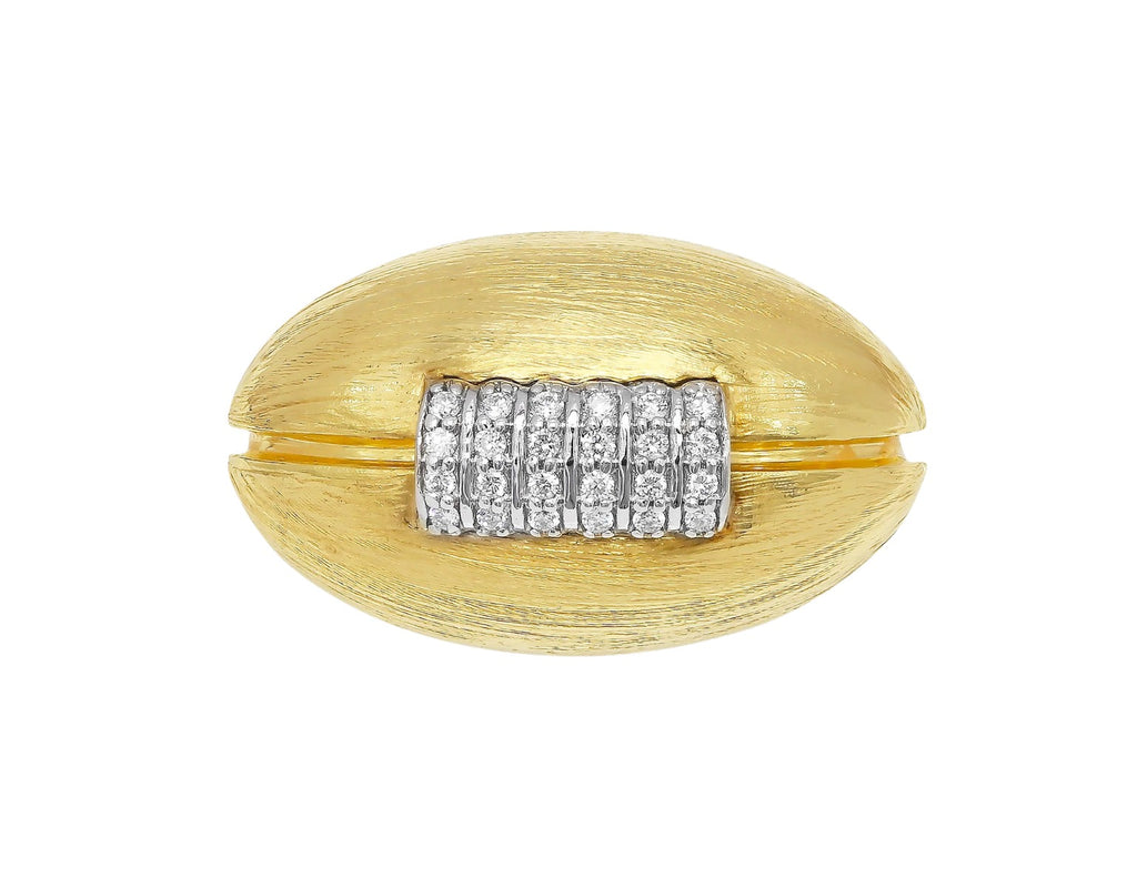 David Gotlib "Go Long" Diamond Football Cufflinks in 18kt Yellow Gold