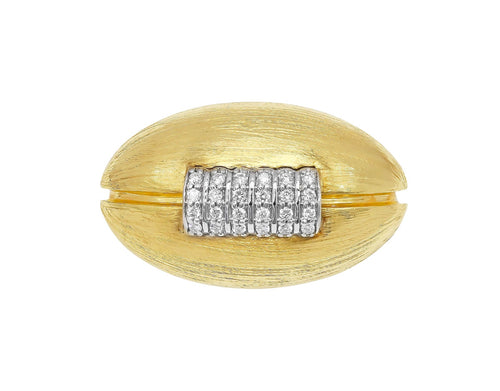 David Gotlib "Go Long" Diamond Football Cufflinks in 18kt Yellow Gold