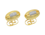 "Go Long" Diamond Football Cufflinks in 18kt Yellow Gold