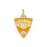 Buddha Mama Diamond  & Clementine Guitar Pick Pendant in 20kt Yellow Gold