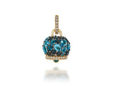 "Campanelle" Topaz & Diamond Charm in Yellow Gold