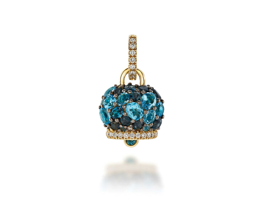"Campanelle" Topaz & Diamond Charm in Yellow Gold
