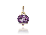 "Campanelle" Amethyst & Diamond Charm in Yellow Gold