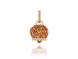 Chantecler Campanelle 9kt yellow gold bell pendant with oval-cut citrines and brilliant-cut diamonds.