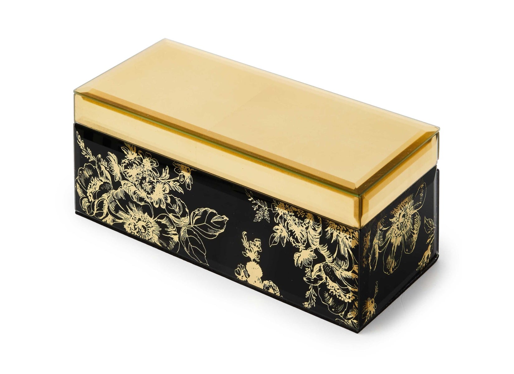 MacKenzie-Childs Twilight Toile Decorative Box with Gold Hinged Lid