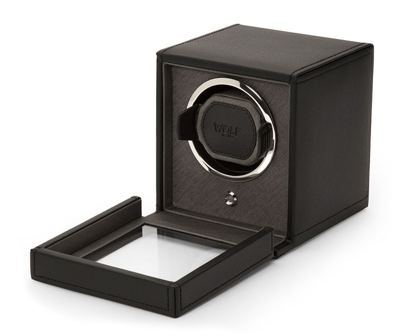 Cub Black Single Watch Winder With Cover