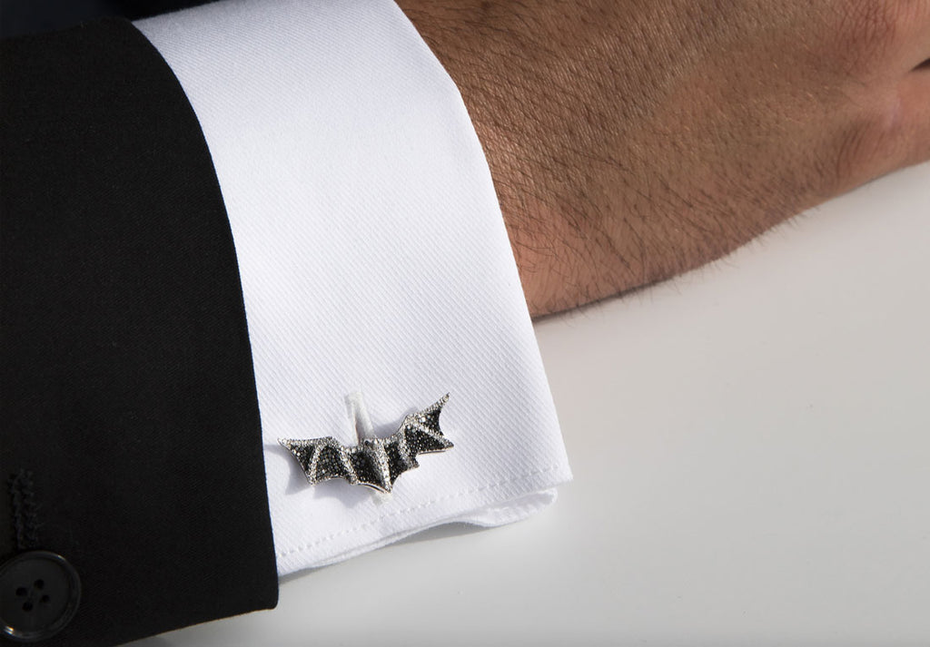 "Dare To Be Bold" Diamond Acrobat Cufflinks in 18kt White Gold