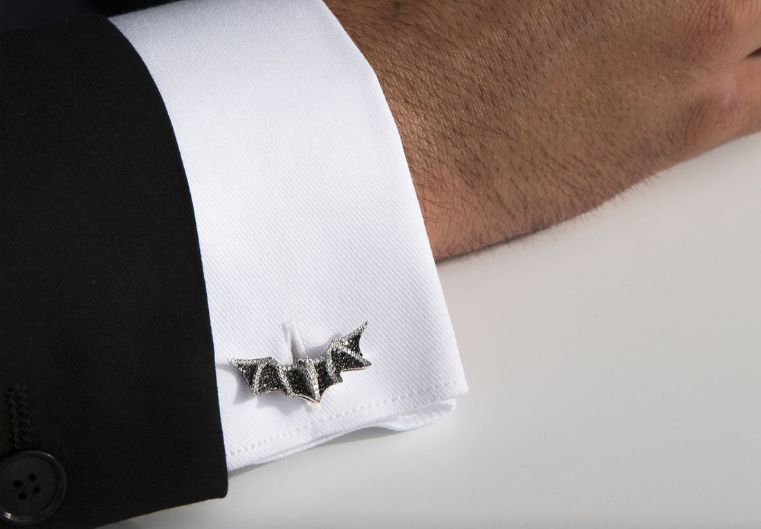 "Dare To Be Bold" Diamond Acrobat Cufflinks in 18kt White Gold