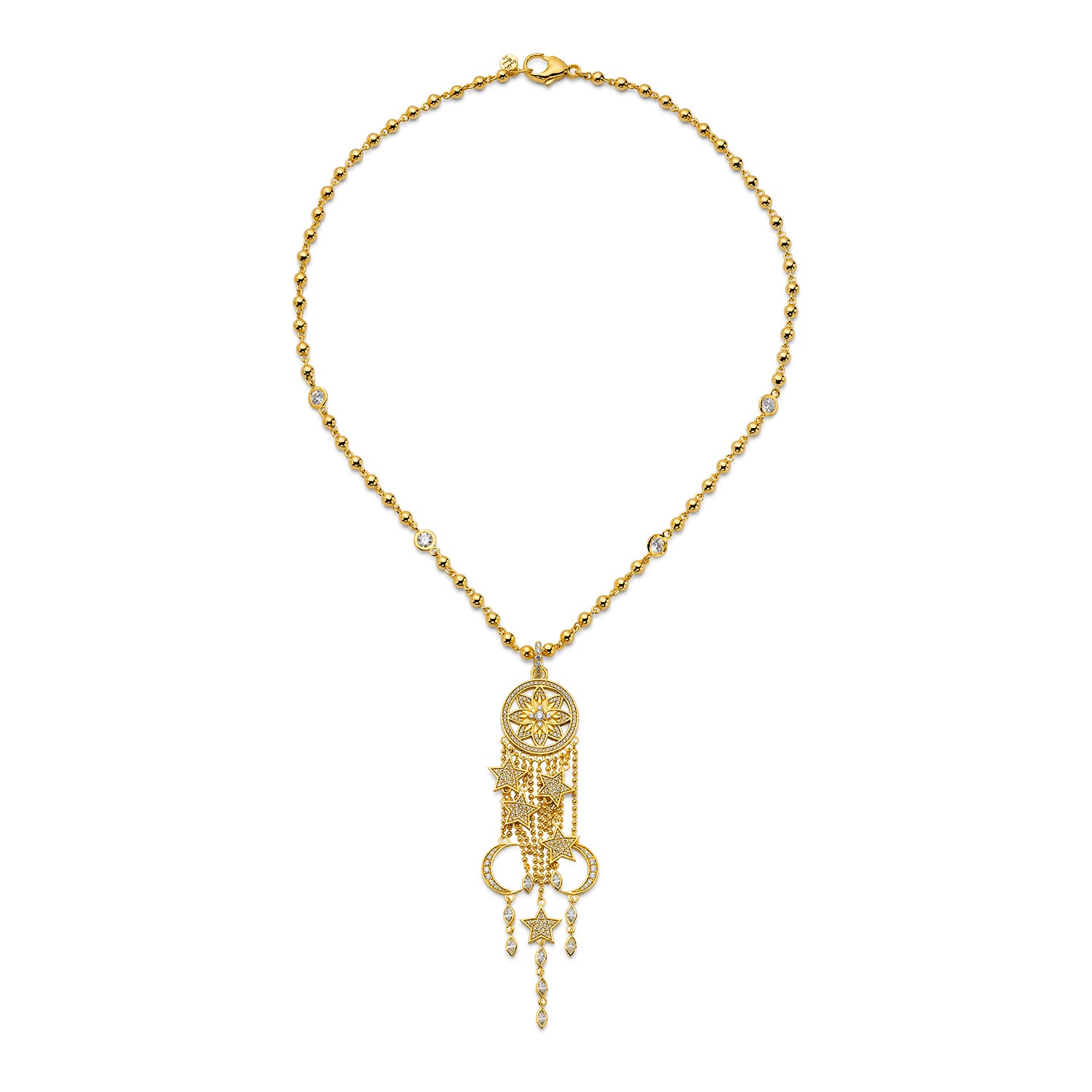 Diamond Dream Catcher Pendant in 20kt Yellow Gold