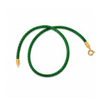 20kt Yellow Gold Army Green 16" Faux Leather Cord Necklace