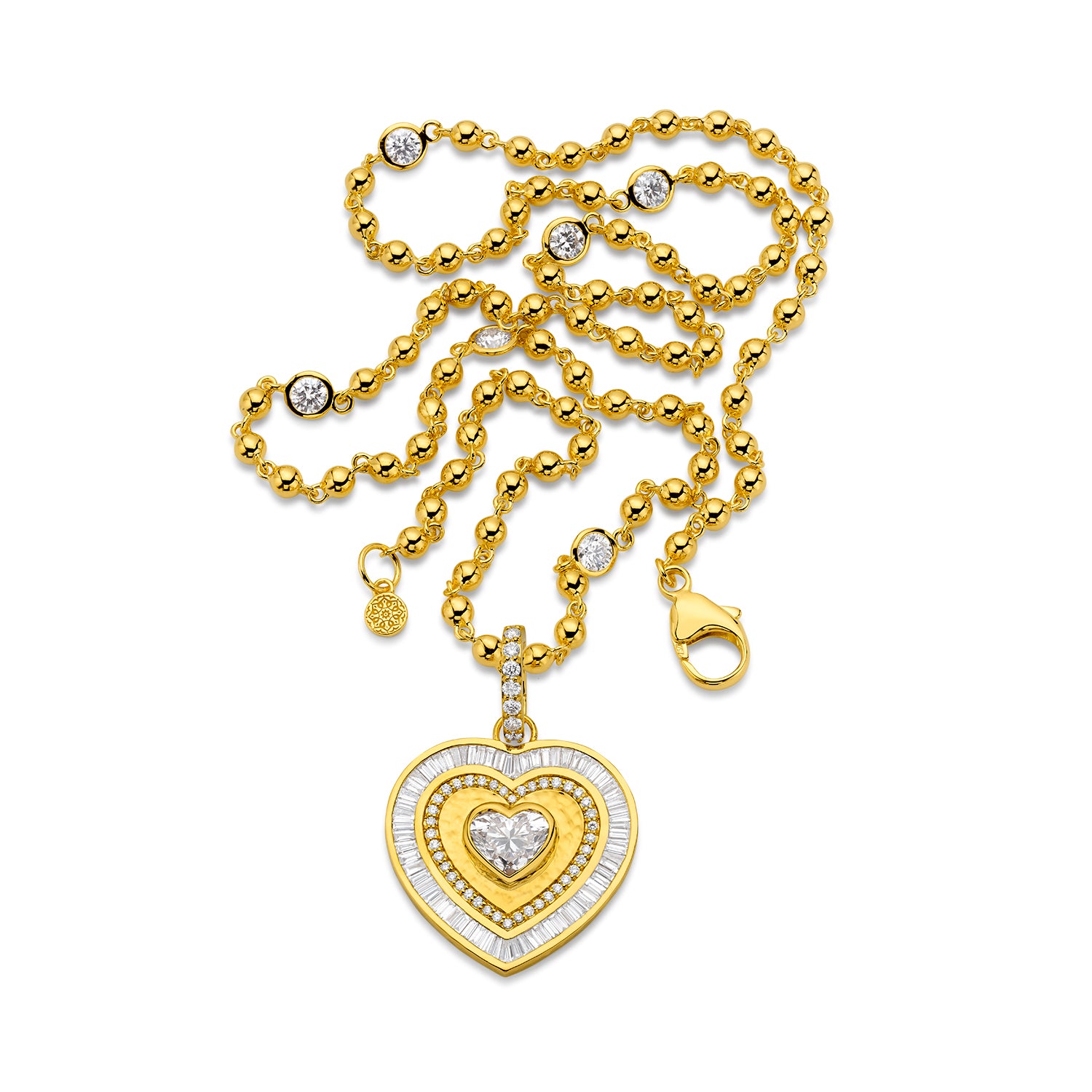 Diamond Heart Pendant in 20kt Yellow Gold