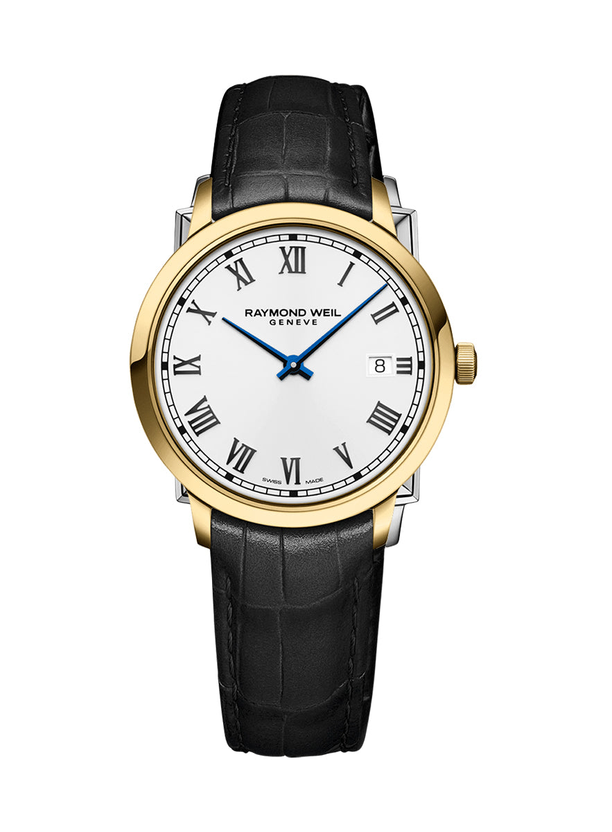 Raymond Weil Toccata Men's Quartz White Dial Leather Strap Watch, 39mm