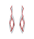 Etho Maria "Diamonds in Red” Drop Earrings in 18kt White Gold