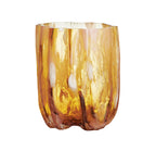 Kosta Boda Crackle Vase Tall, Amber/Flamingo