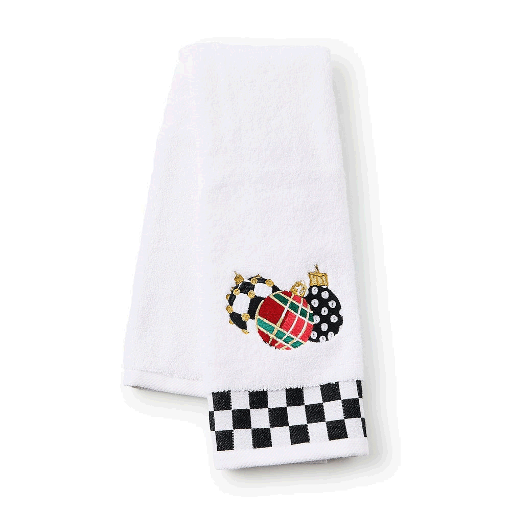 Mackenzie-Childs Deck the Halls Ornament Embroidered Hand Towel
