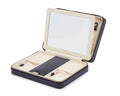 Wolf 1834 Maria Large Navy Leather Jewelry Zip Case