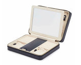 Wolf 1834 Maria Large Navy Leather Jewelry Zip Case