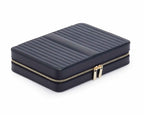 Maria Large Navy Leather Jewelry Zip Case