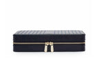 Maria Large Navy Leather Jewelry Zip Case