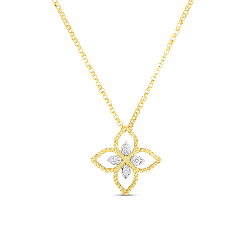 Roberto Coin "Principessa" Small Diamond Flower Necklace
