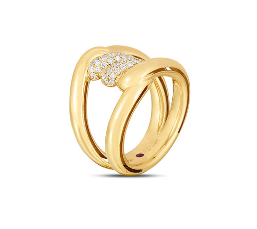 "Cialoma" 18kt Yellow Gold Diamond Knot Ring