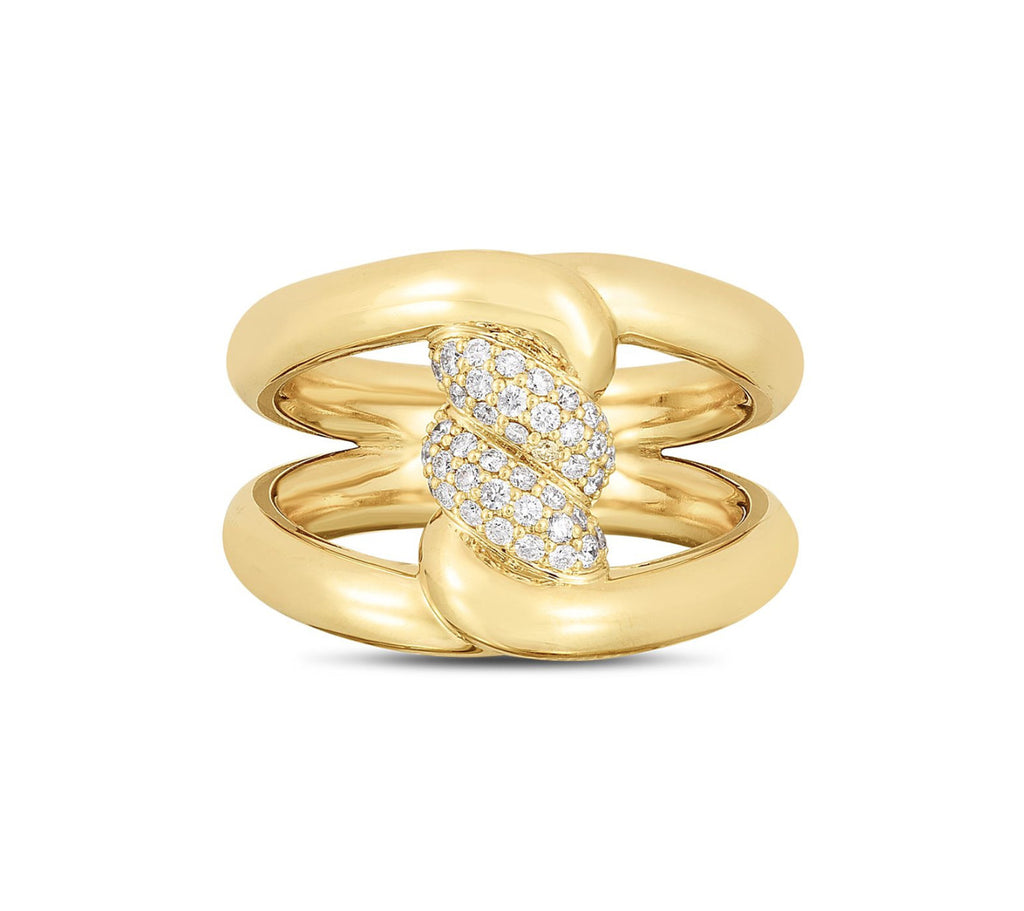 "Cialoma" 18kt Yellow Gold Diamond Knot Ring
