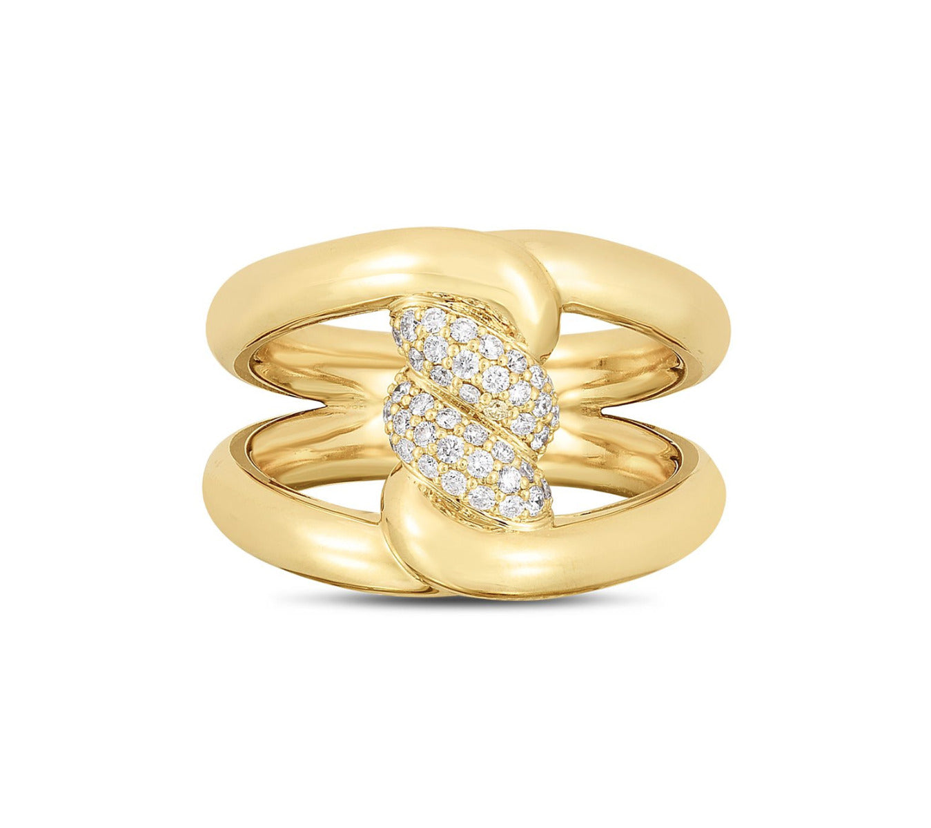 "Cialoma" 18kt Yellow Gold Diamond Knot Ring