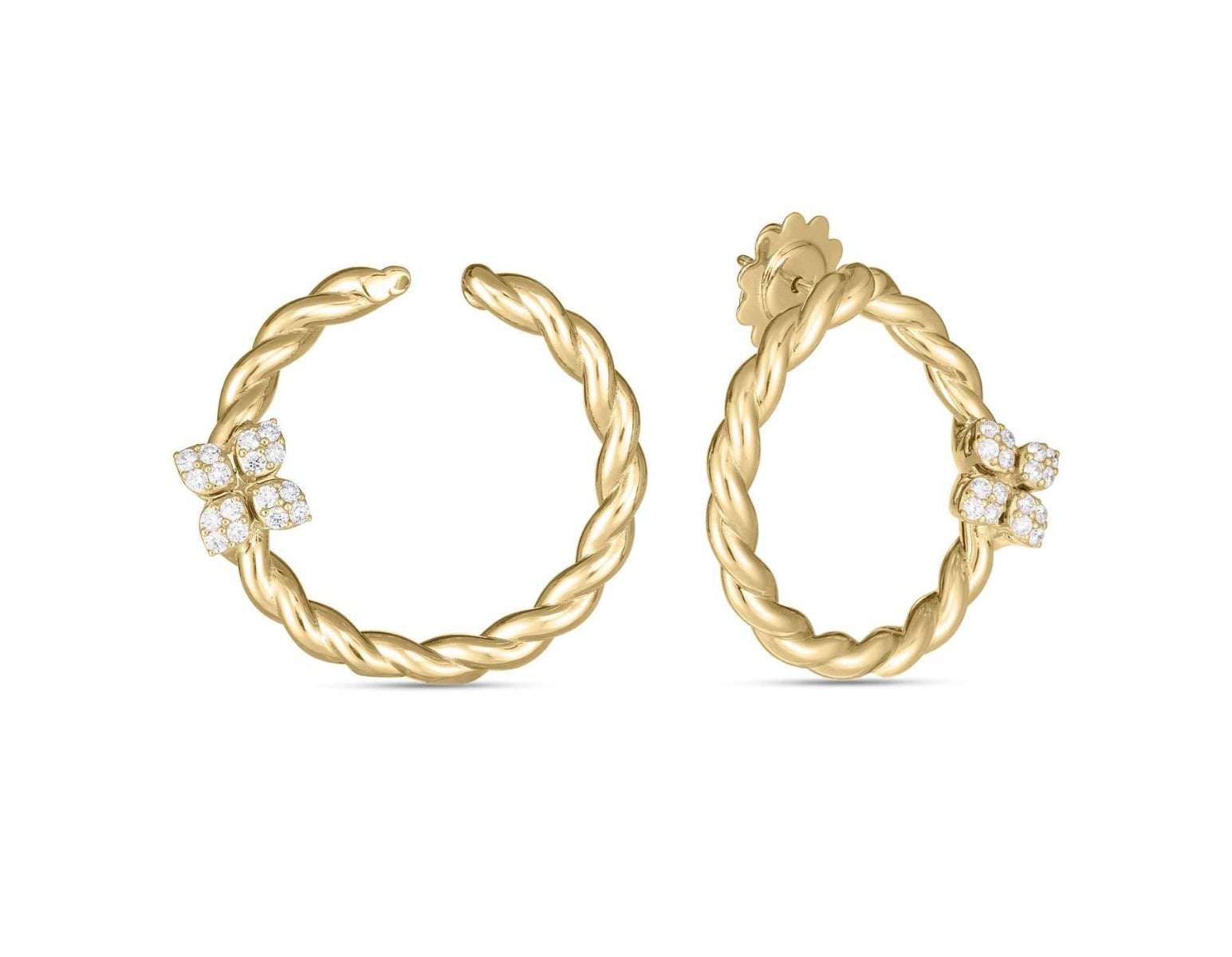 Roberto Coin “Love In Verona" 18kt Yellow Gold Diamond Twist Earrings