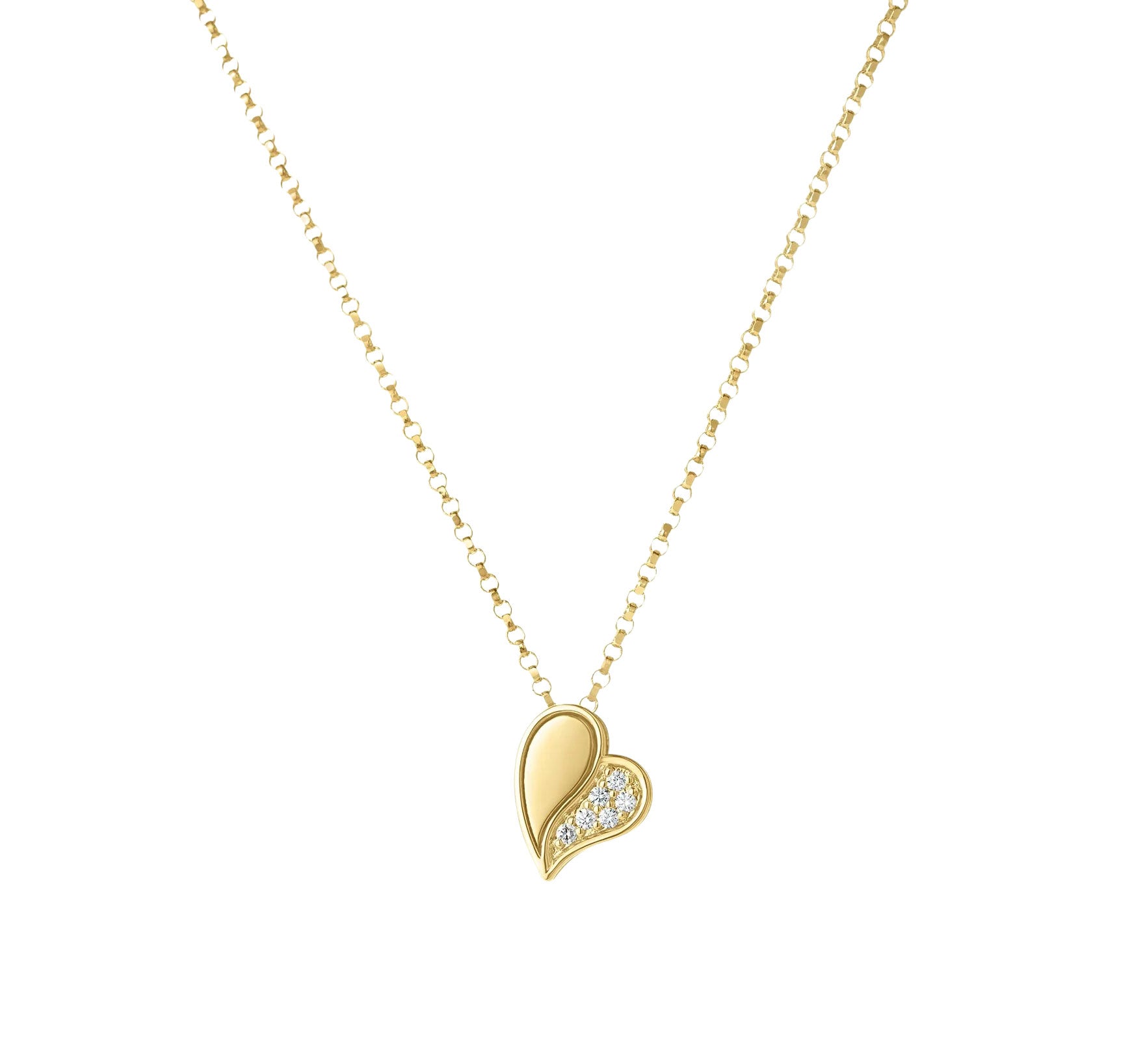 18kt Yellow Gold Amorino Diamond Heart Pendant Necklace