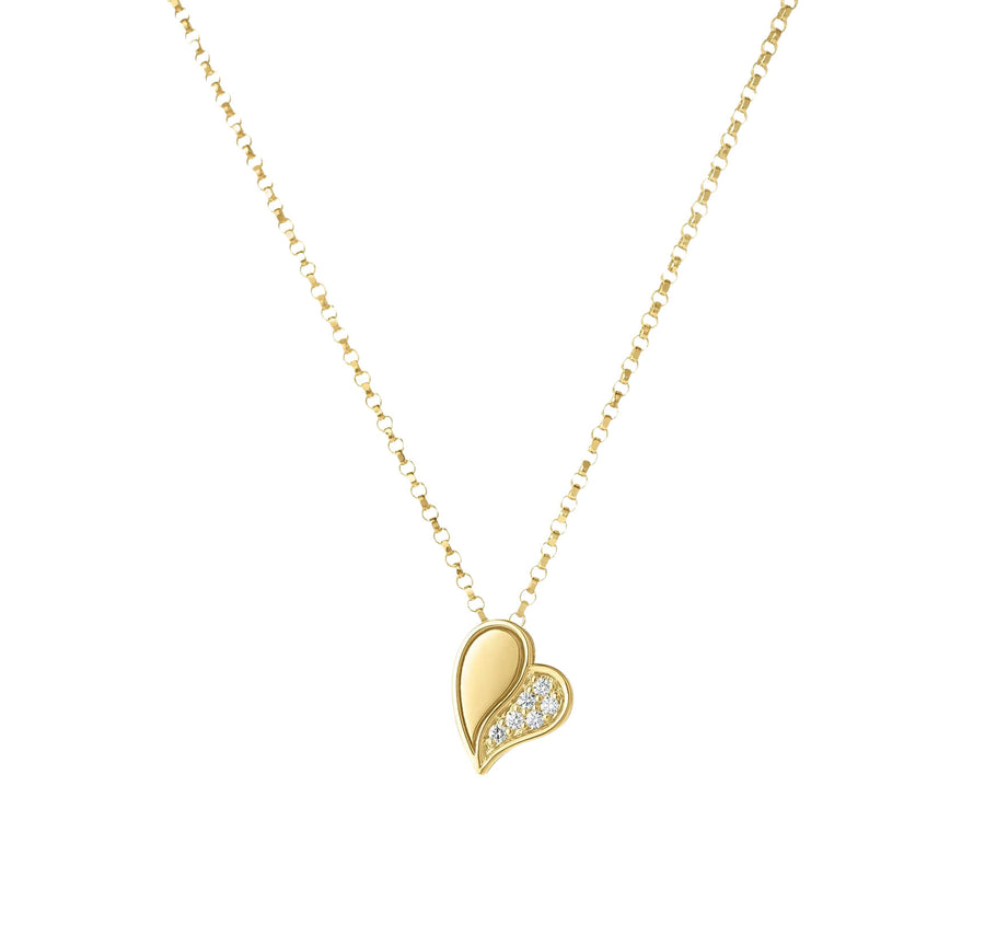 18kt Yellow Gold Amorino Diamond Heart Pendant Necklace