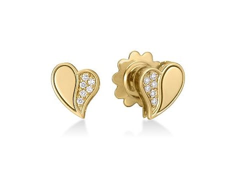 Roberto Coin 18kt Yellow Gold Amorino Diamond Flower Stud Earrings