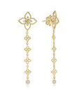 Roberto Coin “Principessa” 18kt Yellow Gold Diamond Flower Dangle Earrings