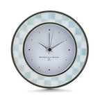MacKenzie-Childs Sterling Check Silver Plated Round Desk Clock