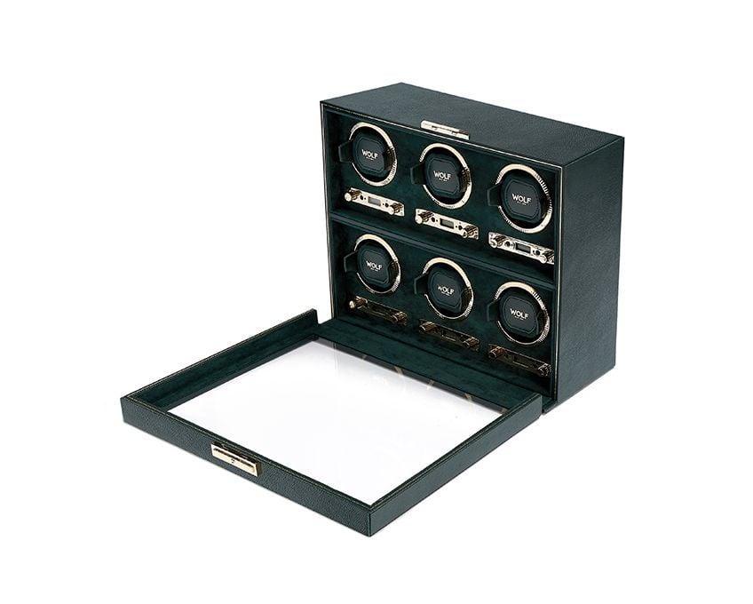 British Racing Green 6 Module Watch Winder