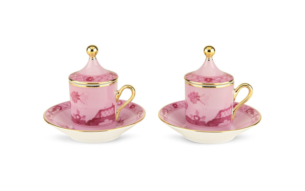 Richard Ginori 1735 "Oriente Italiano" Porpora Coffee Set For Two