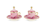 Richard Ginori 1735 "Oriente Italiano" Porpora Coffee Set For Two