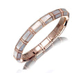 Picchiotti Xpandable™ White Mother of Pearl and Diamond 18kt White and Rose Gold Bracelet
