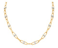 Antonio Papini Diamond Oval Link Necklace 18K Yellow Gold