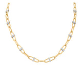 Antonio Papini Diamond Oval Link Necklace 18K Yellow Gold