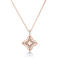 Roberto Coin “Venetian Princess” 18kt Rose Gold Diamond Flower Pendant Necklace