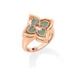 Roberto Coin “Venetian Princess” Chrysophase & Rose Gold Flower Ring
