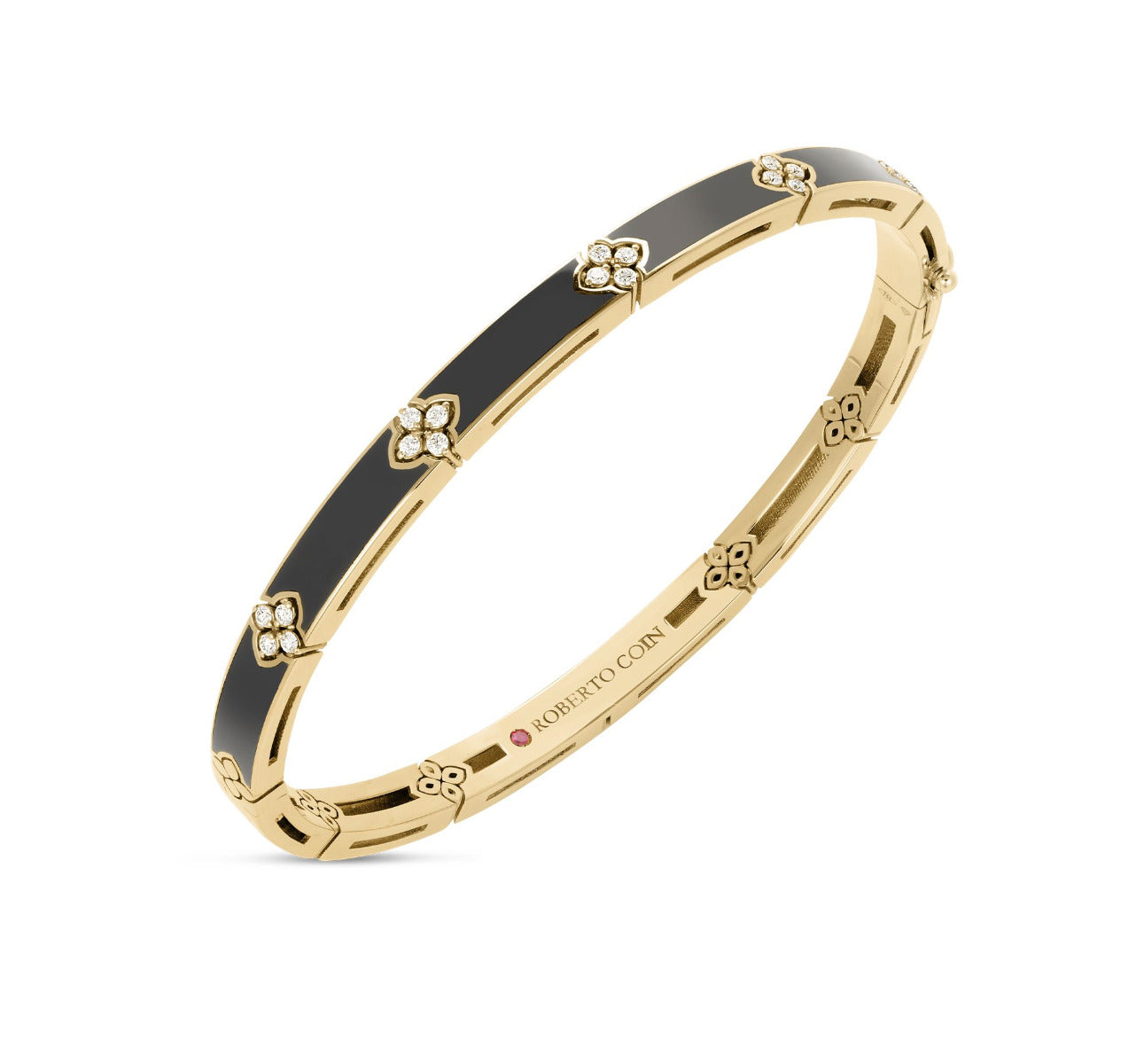 Roberto Coin "Love in Verona" 18kt Rose Gold Diamond Flower Bangle