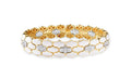 Roberto Coin Cobra White Enamel Two-Tone Diamond Bangle Bracelet