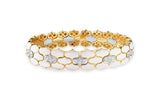 Roberto Coin Cobra White Enamel Two-Tone Diamond Bangle Bracelet
