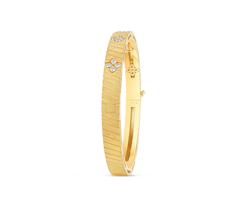 “Love In Verona" 18kt Yellow Gold Diamond Bangle Bracelet