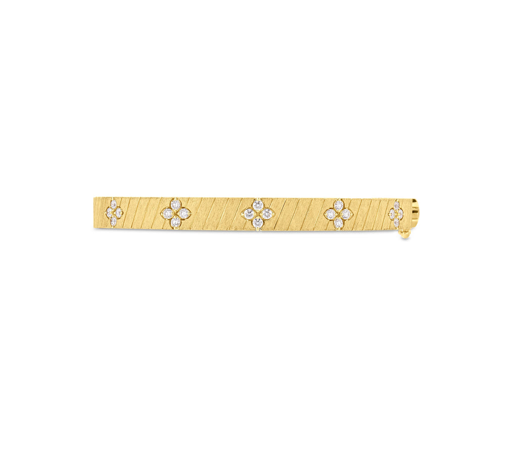 “Love In Verona" 18kt Yellow Gold Diamond Bangle Bracelet