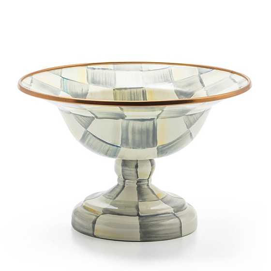 Mackenzie-Childs Sterling Check Enamel Compote - Small
