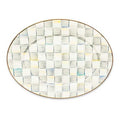 Mackenzie-Childs Sterling Check Enamel Oval Platter - Medium